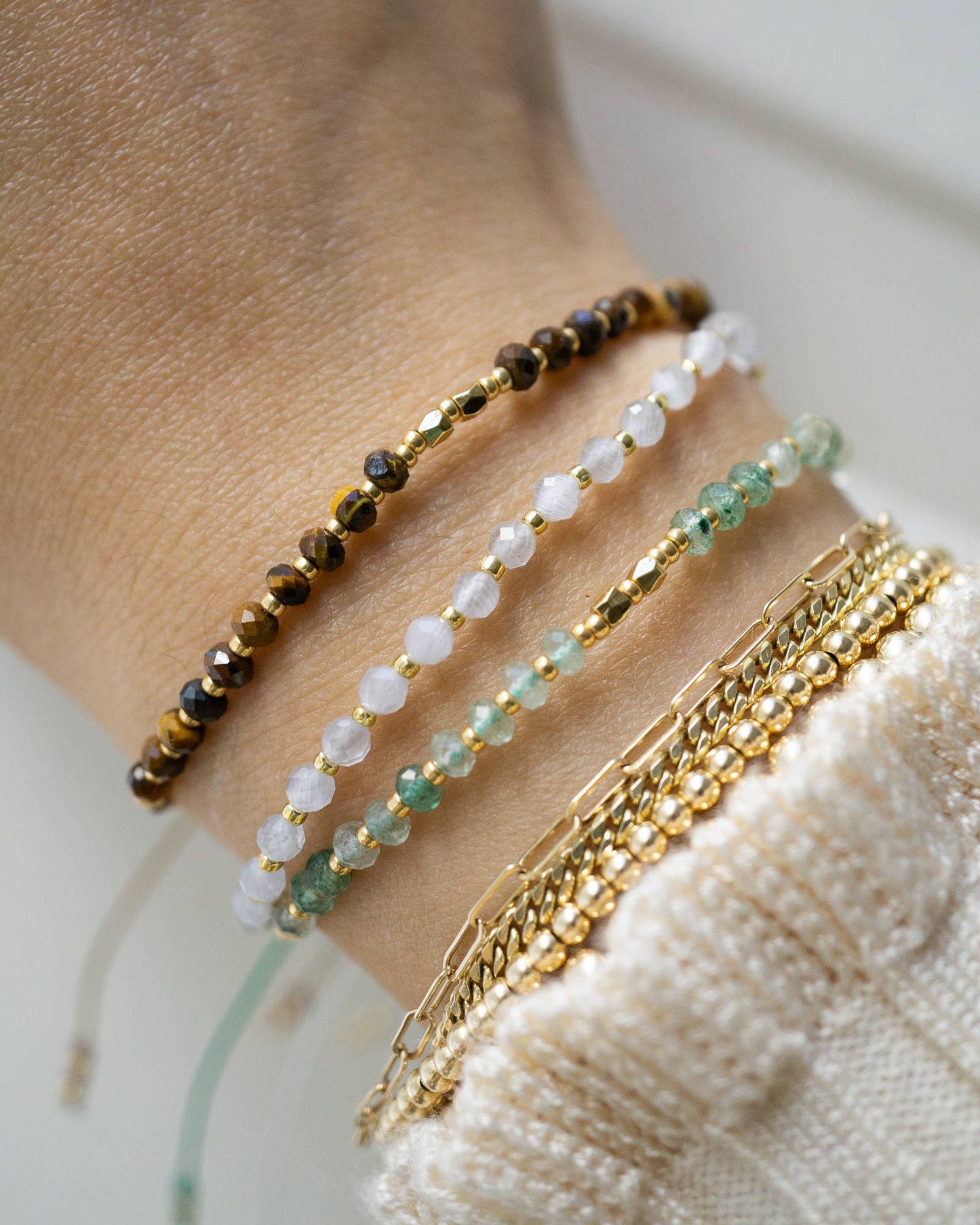 Tiger's Eye Gemstone Stacking Bracelet