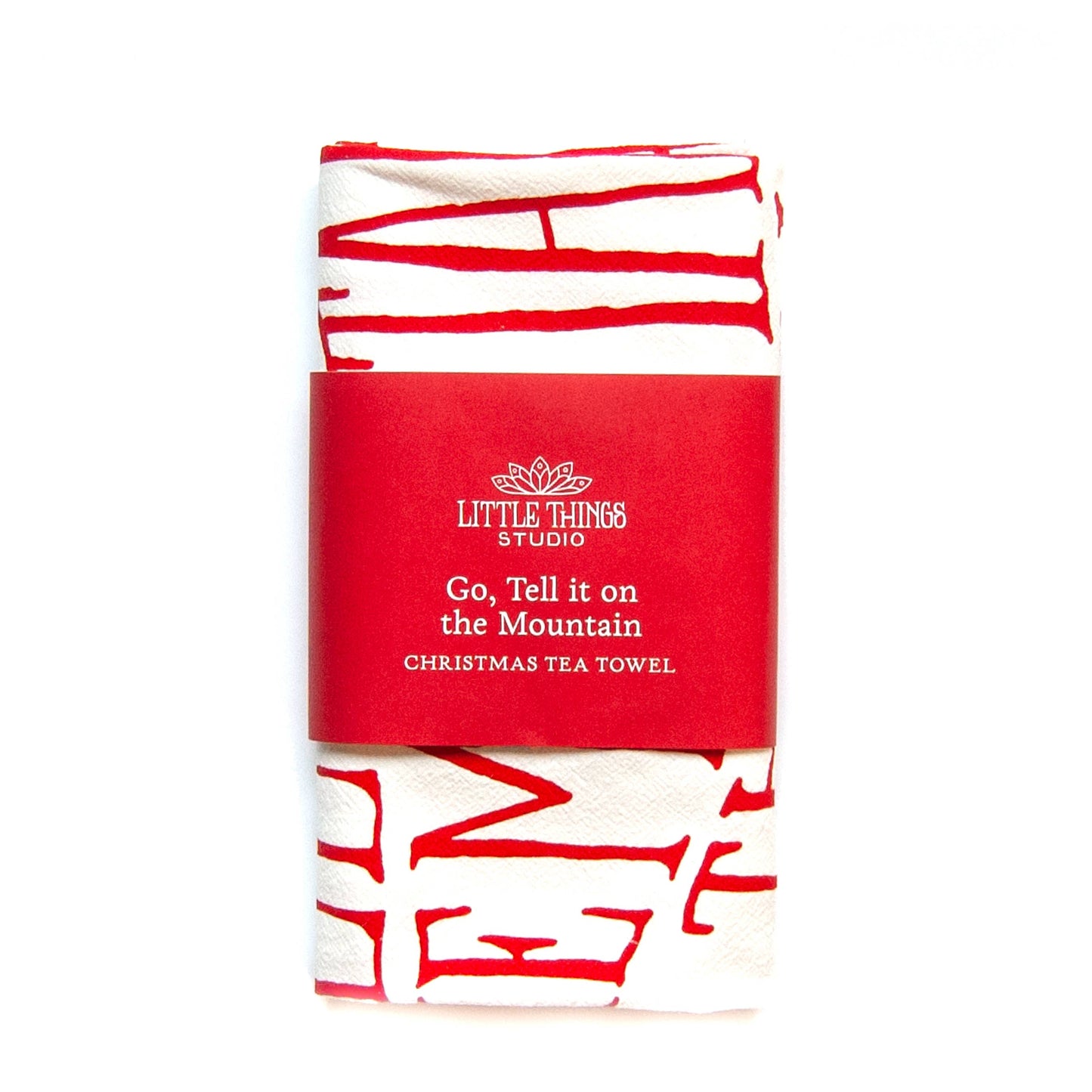 Go Tell It On The Mountain Christmas Tea Towel
