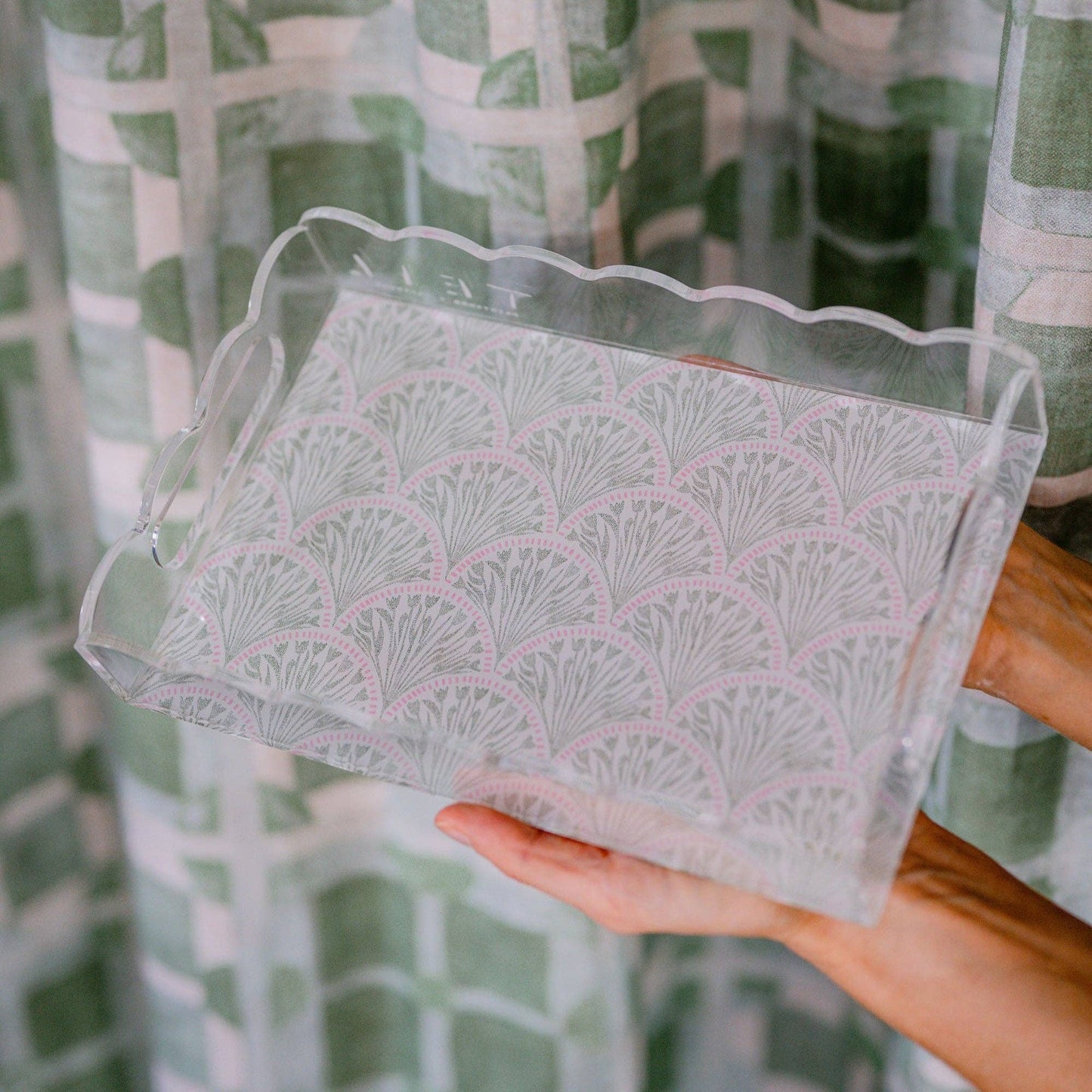 Scalloped Acrylic Tray, Small