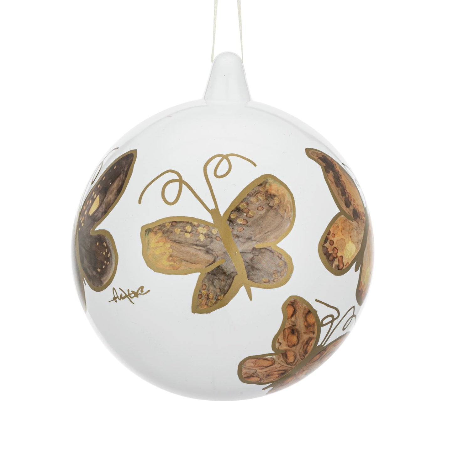 Natural and Gold Butterfly Ornament