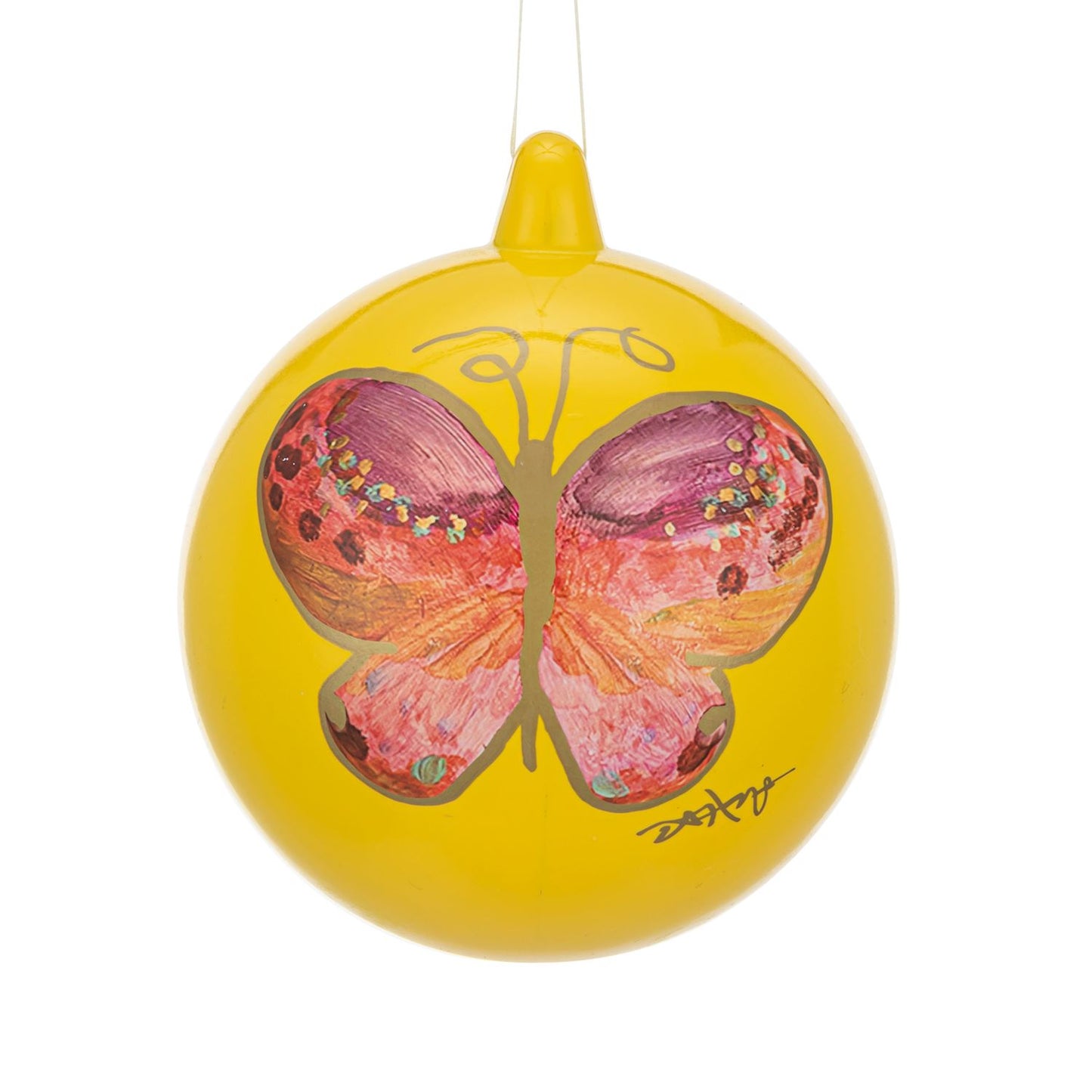 Pink and Yellow Butterfly Ornament