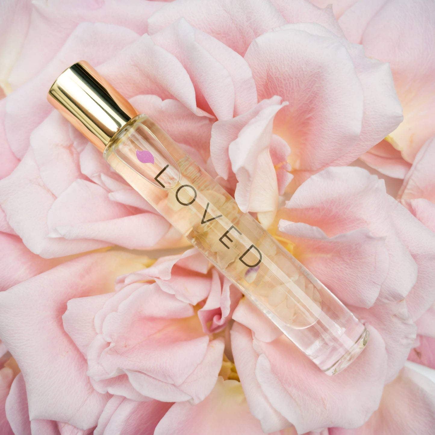 LOVED – Rose Quartz Crystal Roller | Comforting Aromatherapy