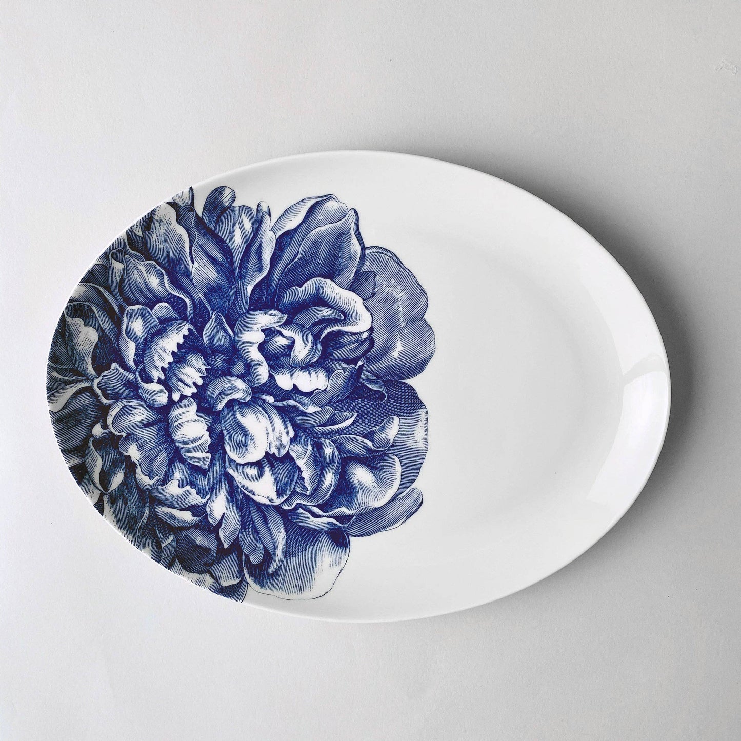 Peony Blue Medium Coupe Oval Platter