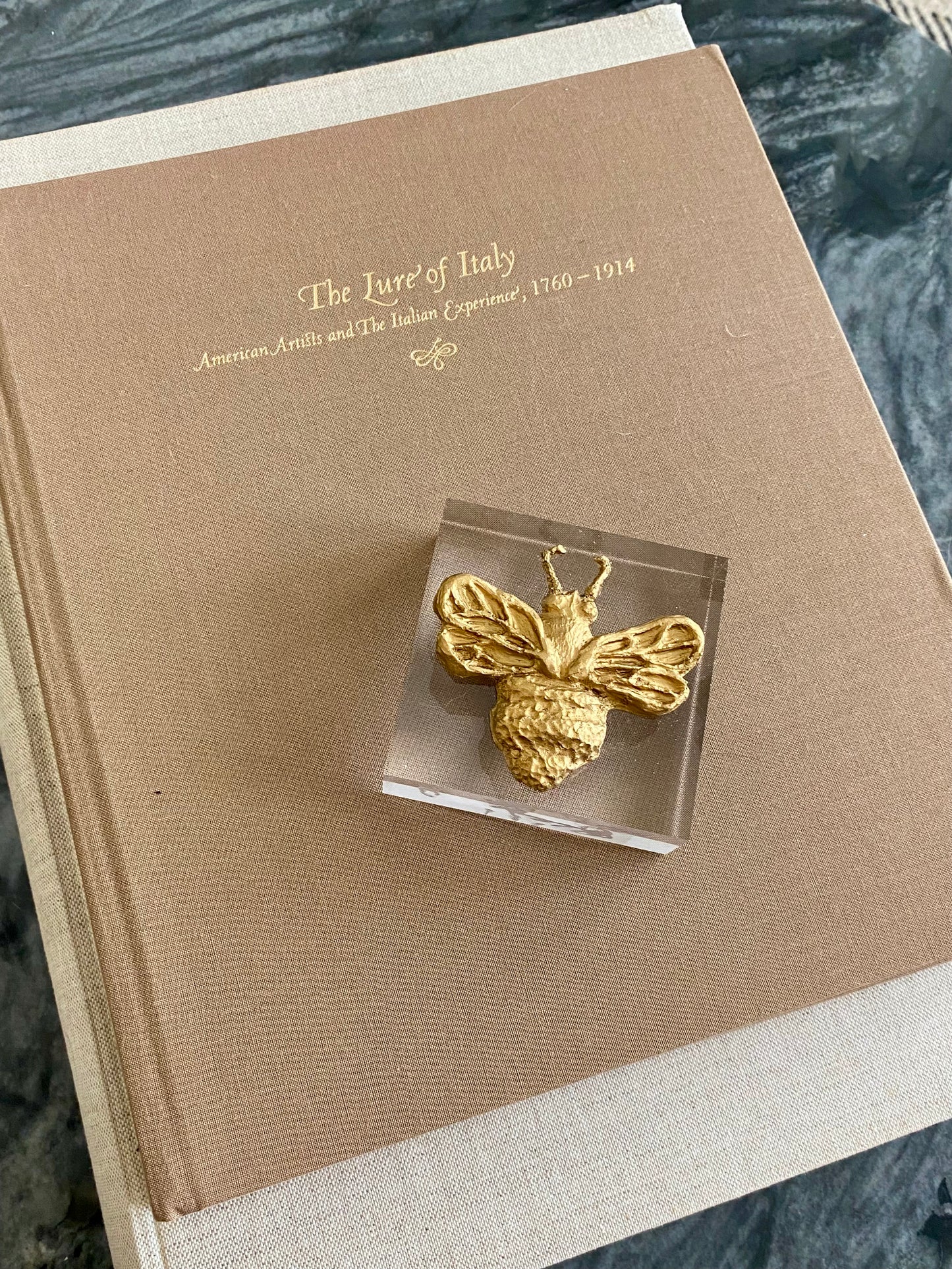 Golden Plaster Bee on Acrylic