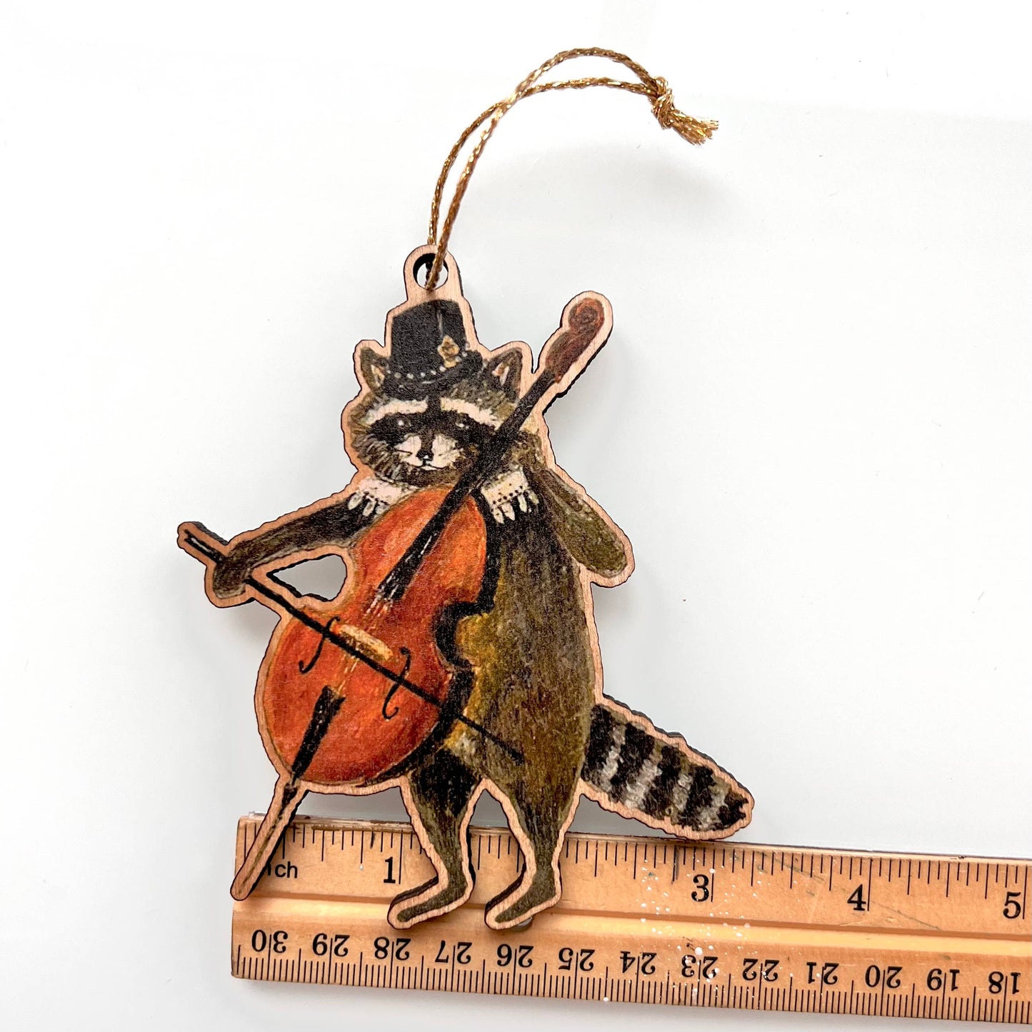 Wooden Raccoon Ornament