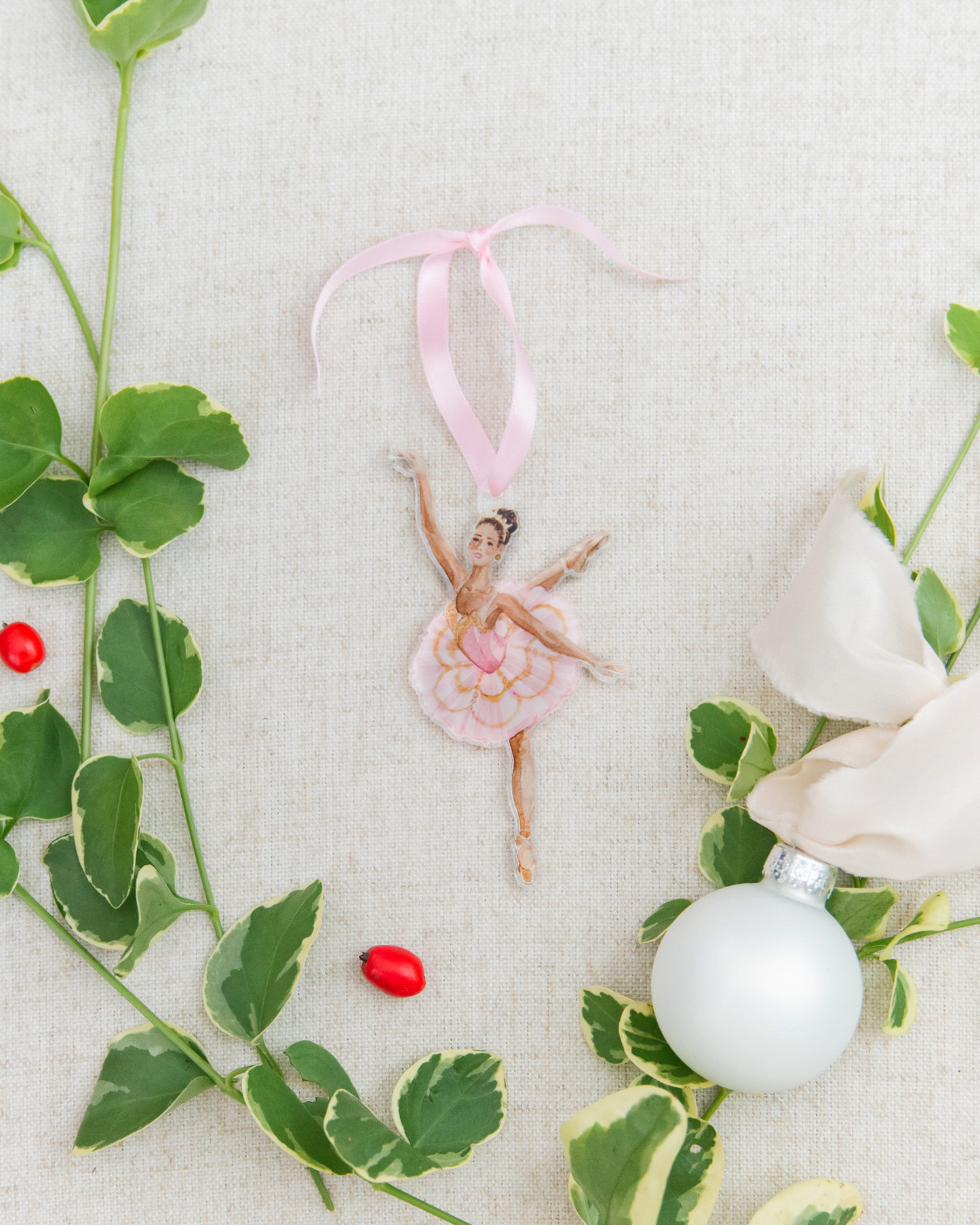Sugar Plum Fairy Ballerina Nutcracker Watercolor Ornament: Standard