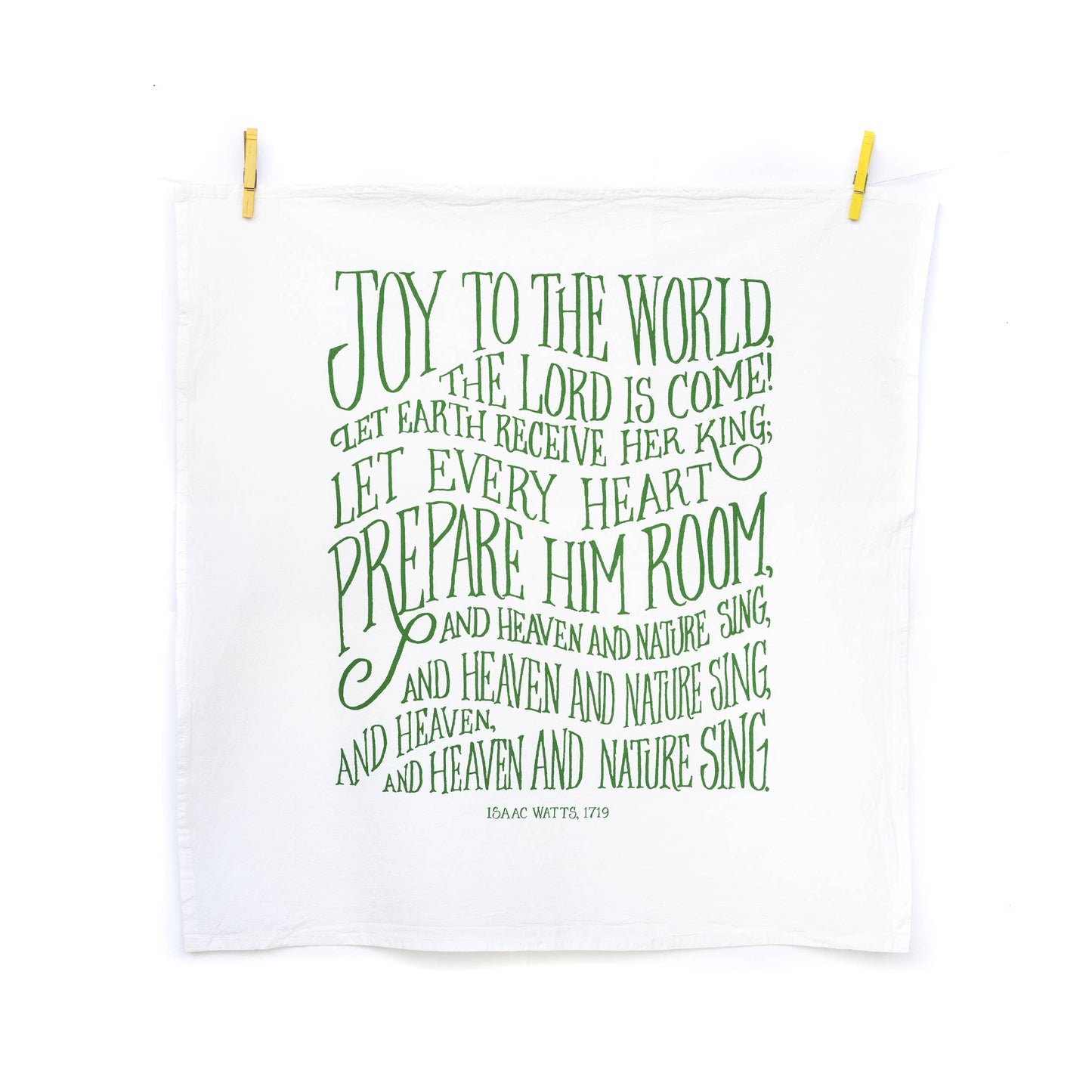 Joy to the World Hymn Tea Towel - Ivy