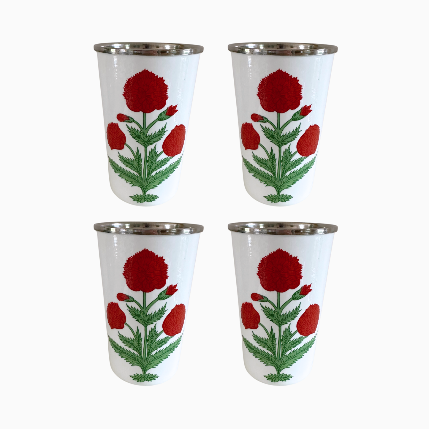 Red Poppy Enamelware Tumbler
