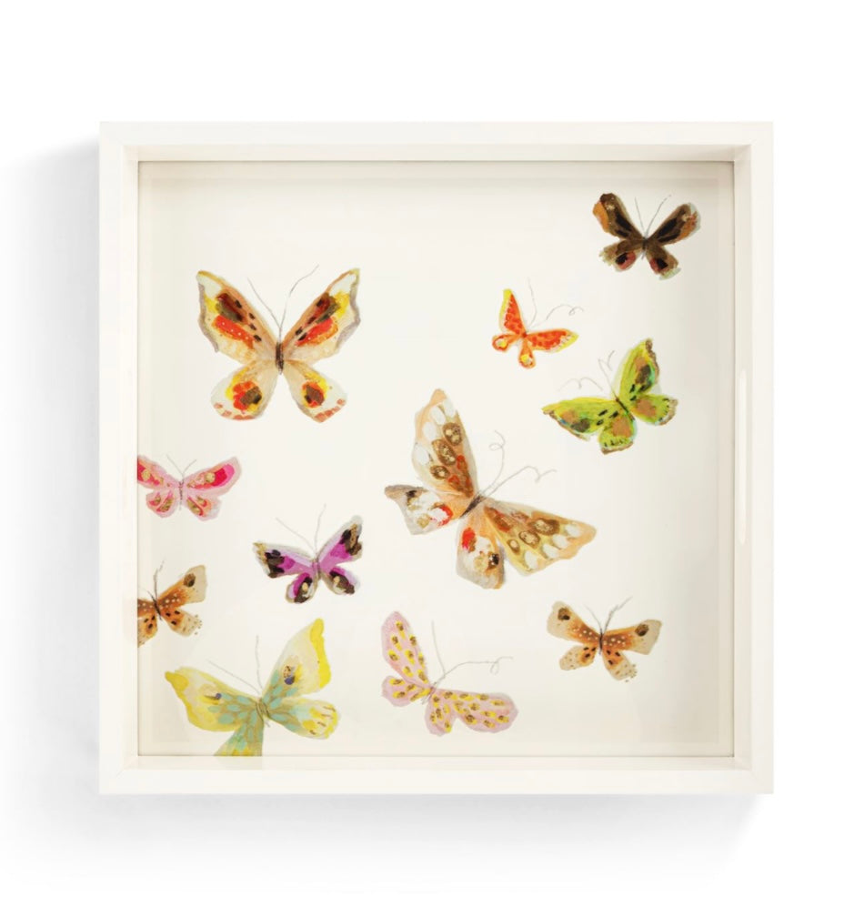 Scattered Butterfly Decorative Tray