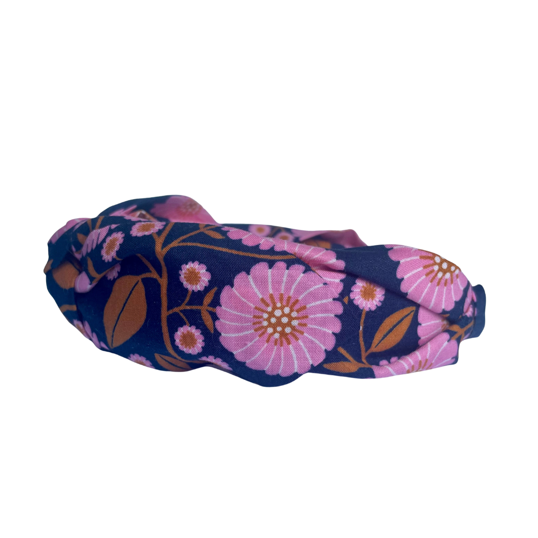Garden Navy Top Knot Headband
