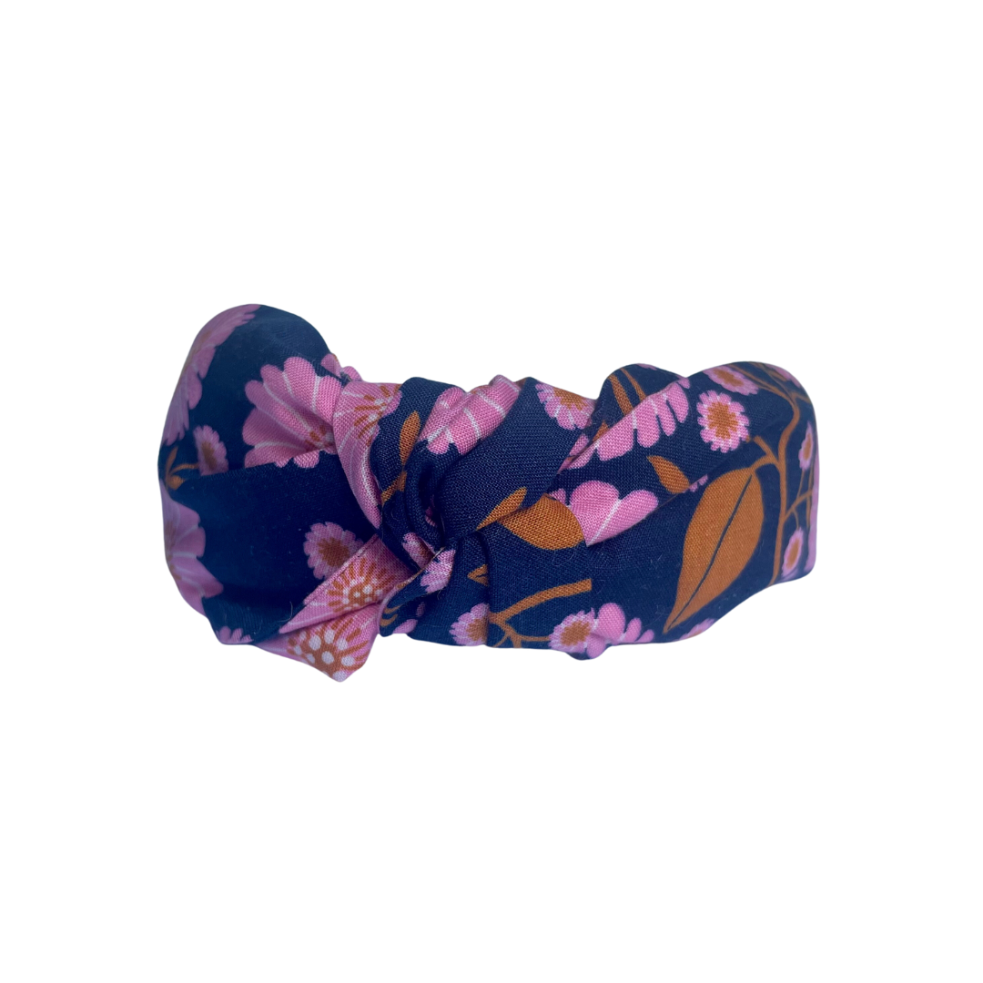 Garden Navy Top Knot Headband