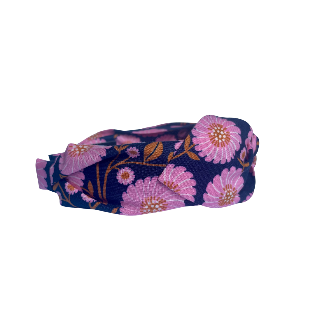 Garden Navy Top Knot Headband