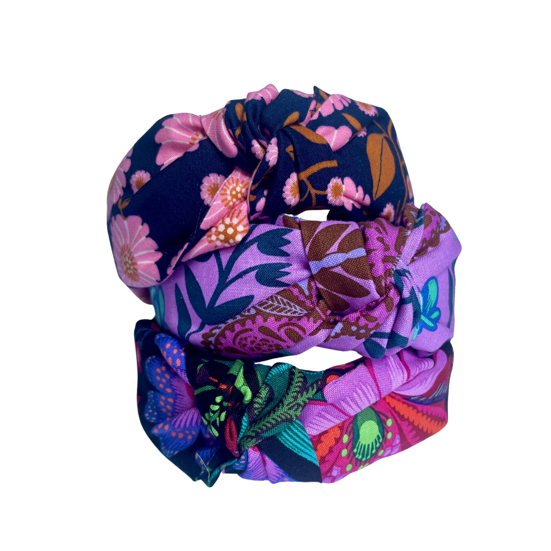 Garden Navy Top Knot Headband