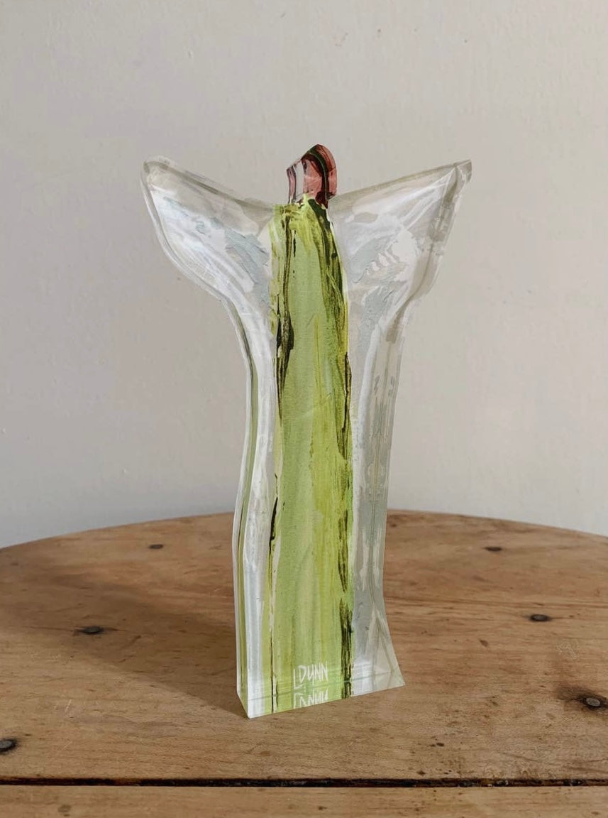 Green "Hallelujah" Acrylic Angel