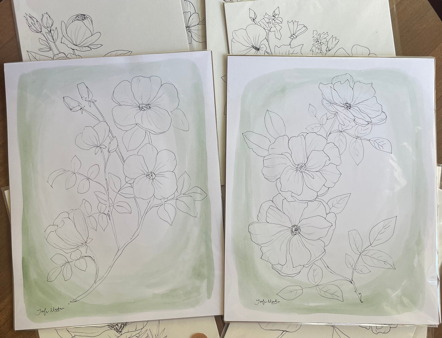 Green Floral 2 by Jennifer Martin