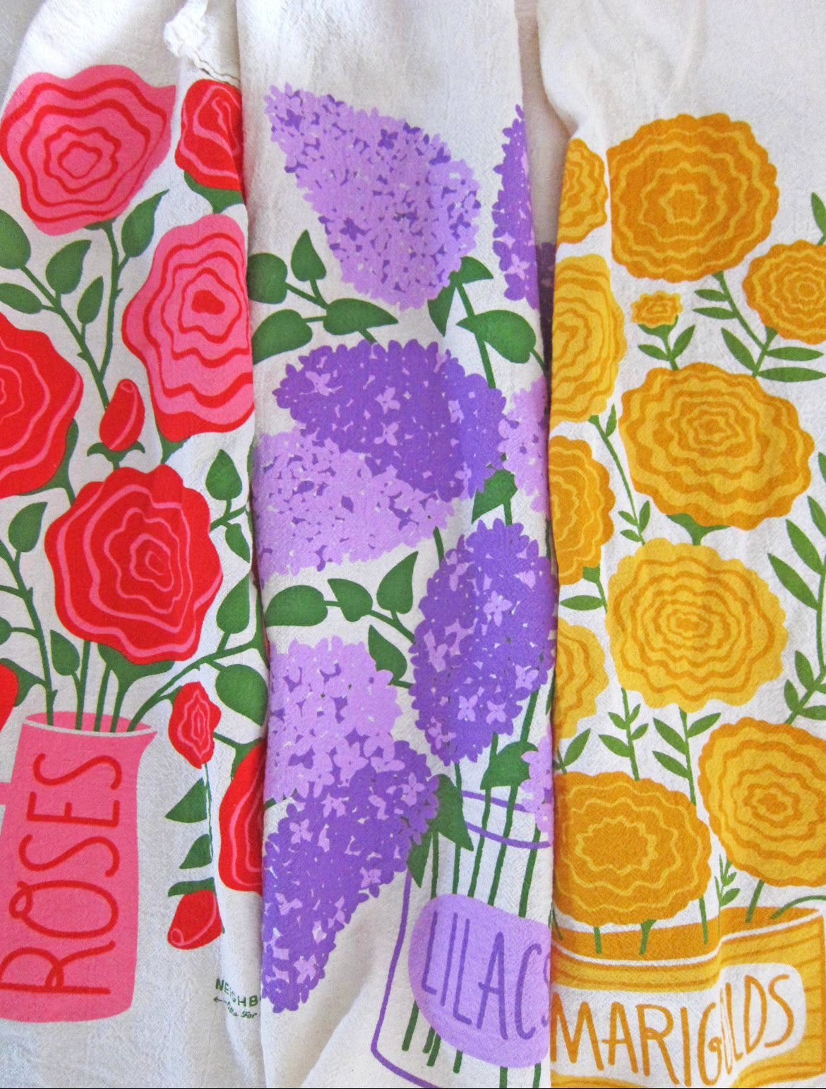 Edible Flowers - Dish Towel Set of 3