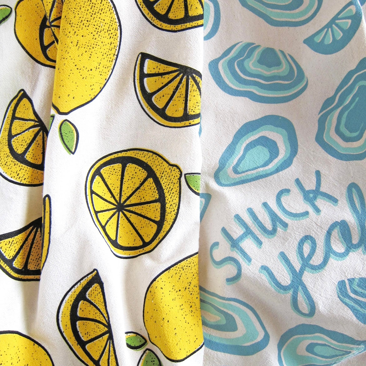 Fresh Oysters - Dish Towel Set of 2