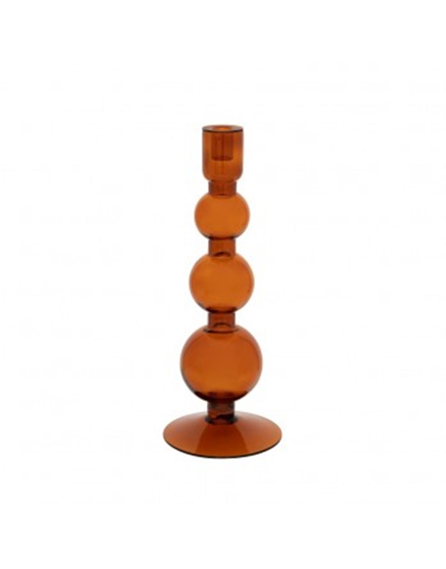 Apricot Orange Glass Bubble Candle Holder