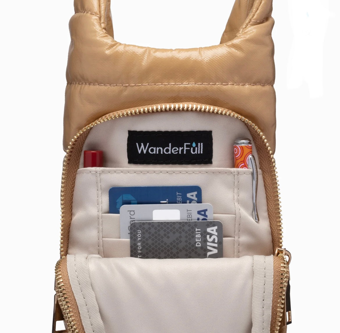 Camel Glossy HydroBag with Camel Patterned Strap