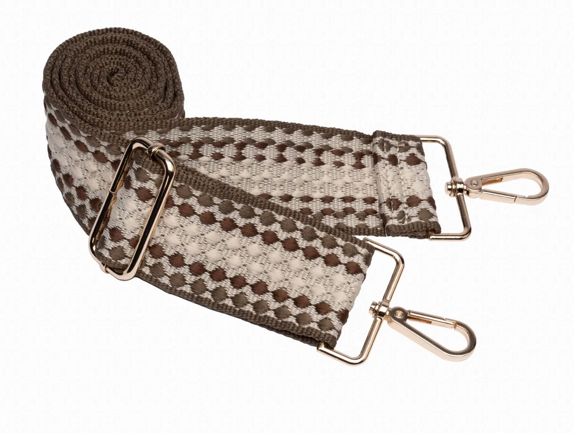 Chocolate Brown Shiny HydroBag with Dark Patterned Strap