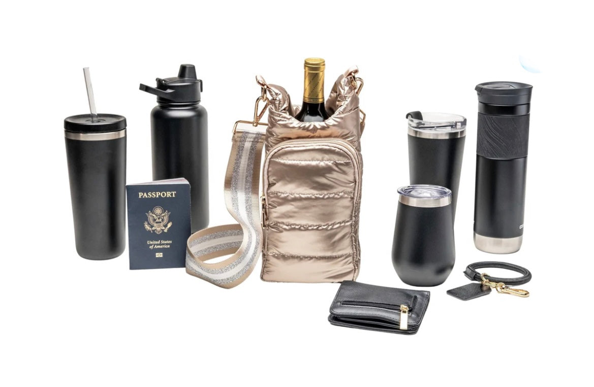 Gold HydroBag with Striped Strap