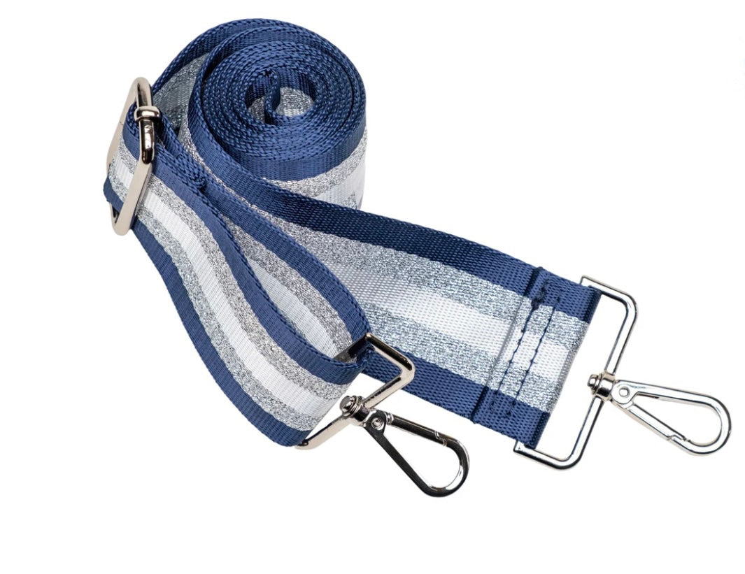 Navy Blue Shiny HydroBag with Gray/Navy Strap