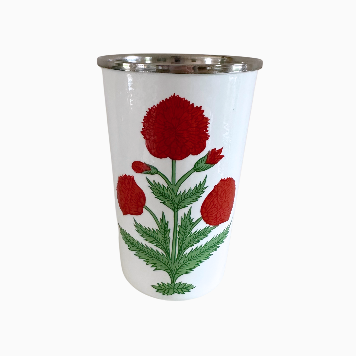 Red Poppy Enamelware Tumbler