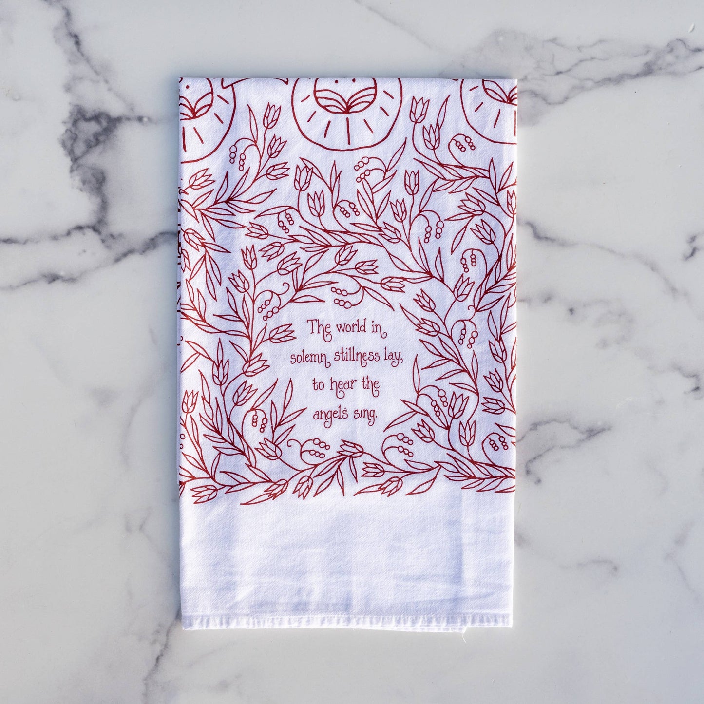 Hark! The Herald Angels Sing Christmas Hymn Tea Towel