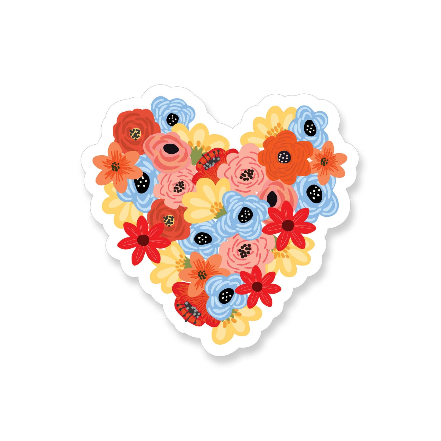 Floral Heart Vinyl Sticker