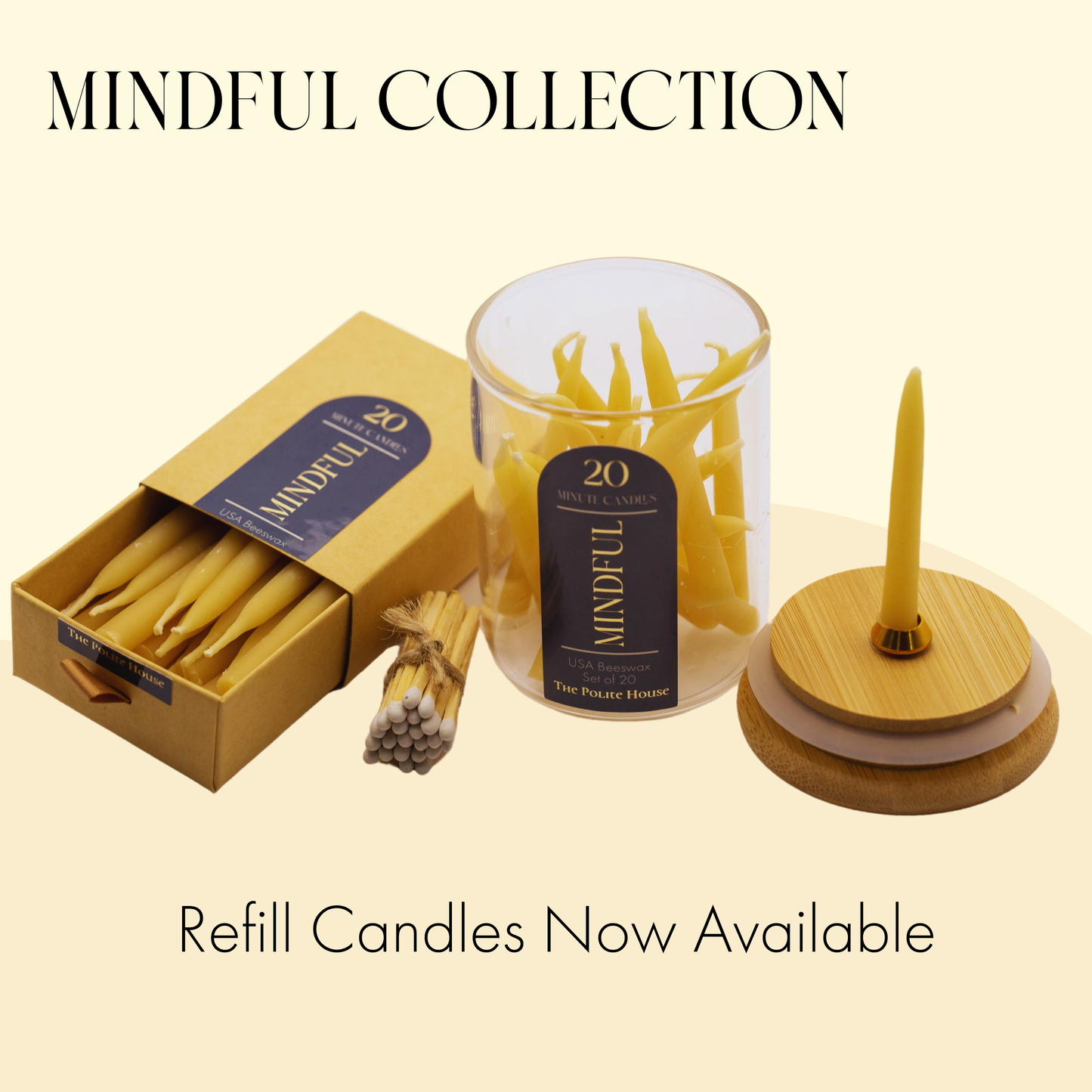 20 Minute Beeswax Candle Set
