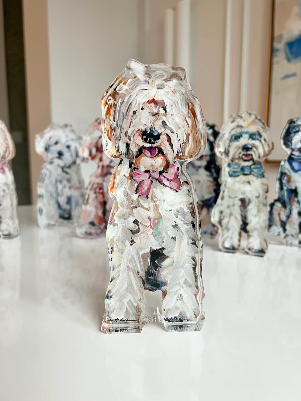 Doodle Acrylic Dog Purple