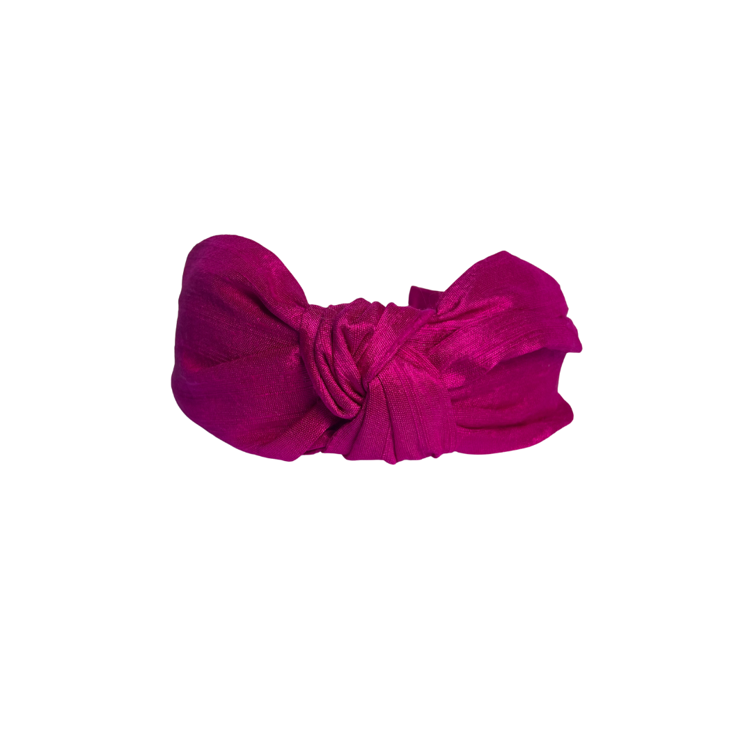 FUCHSIA Dupioni Silk Top Knot Headband