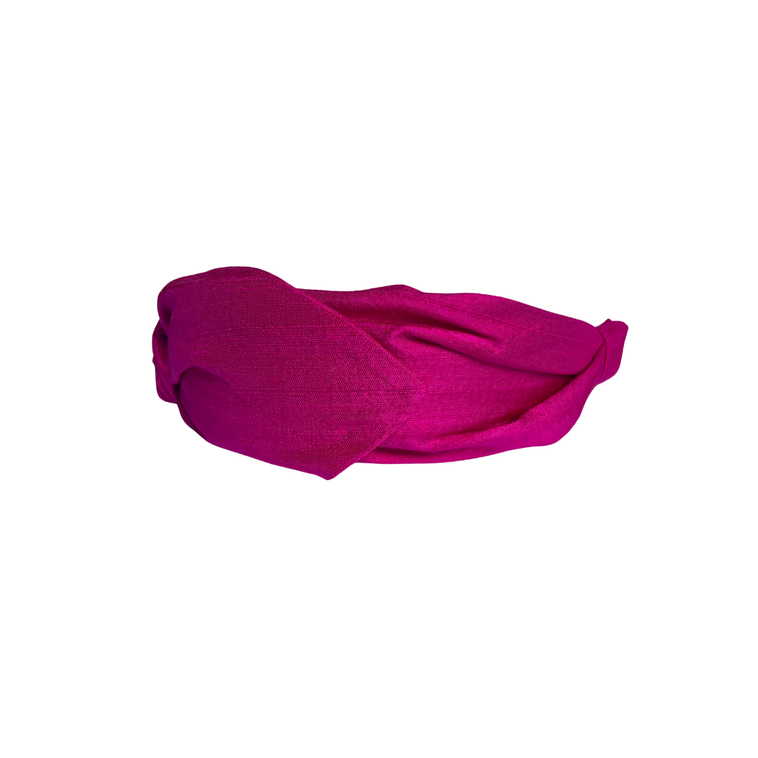 FUCHSIA Dupioni Silk Top Knot Headband