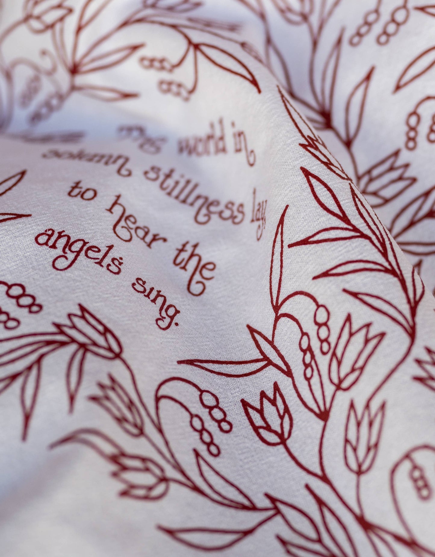 Hark! The Herald Angels Sing Christmas Hymn Tea Towel