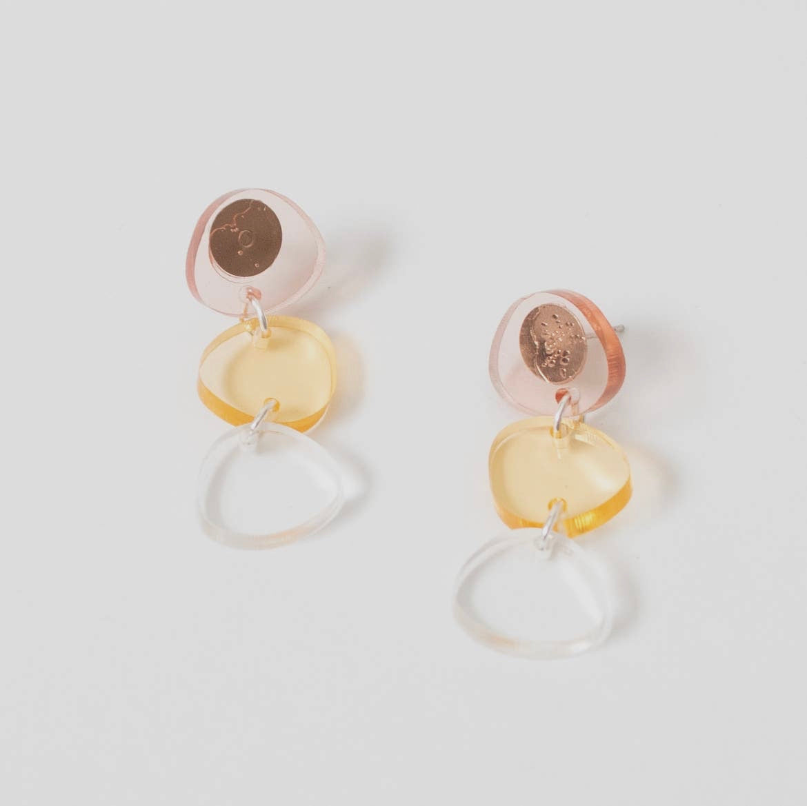Pink Pebble Drop Earrings