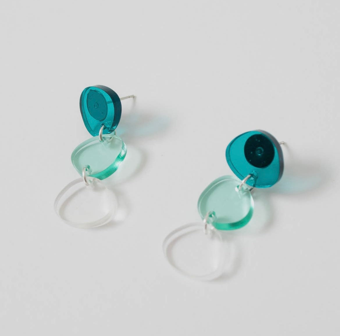 Teal Pebble Drop Earrings