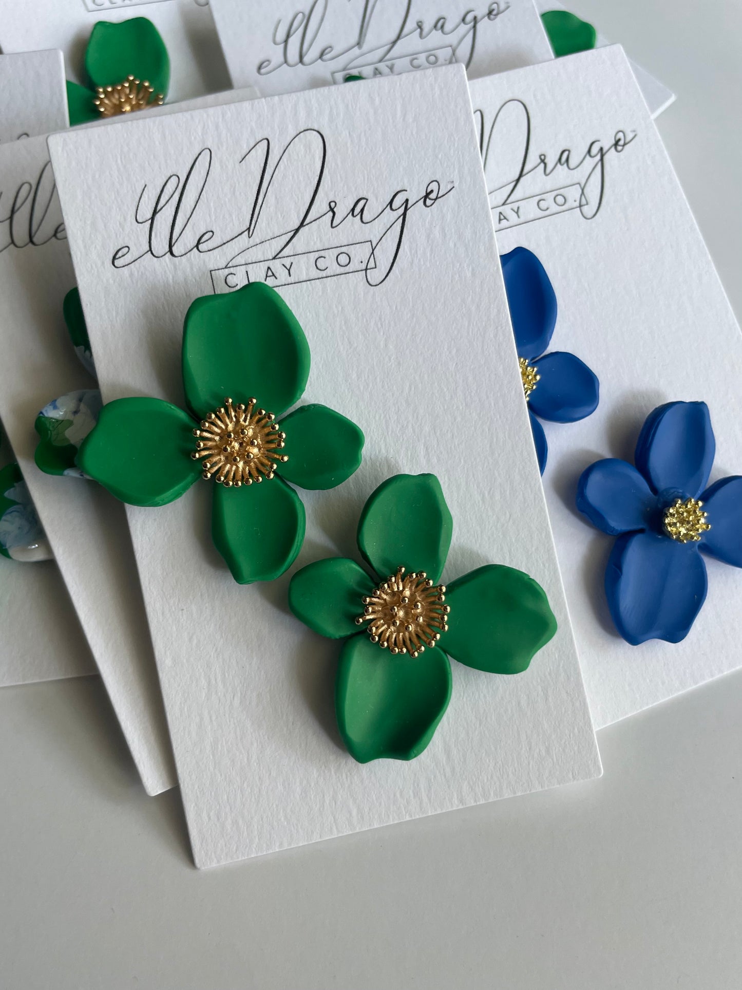 Shamrock Green Magnolia Studs