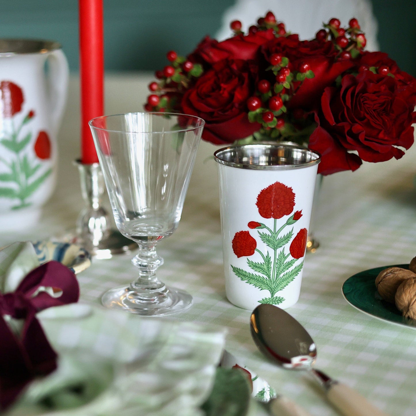 Red Poppy Enamelware Tumbler