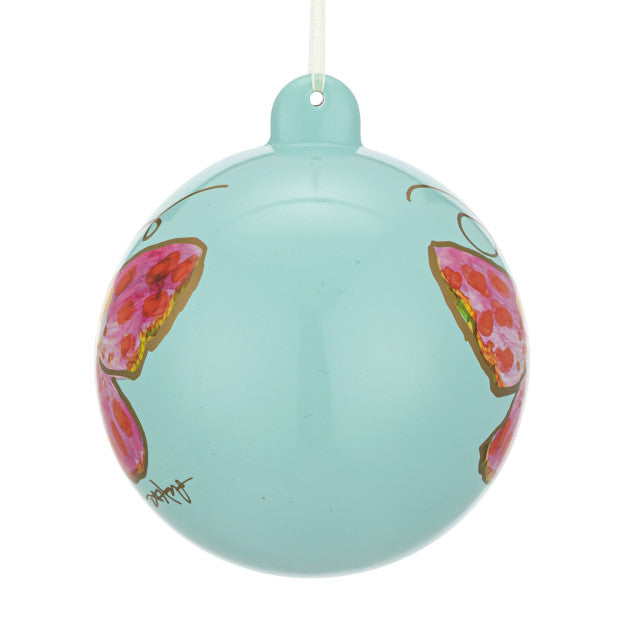 Pink and Sage Butterfly Ornament