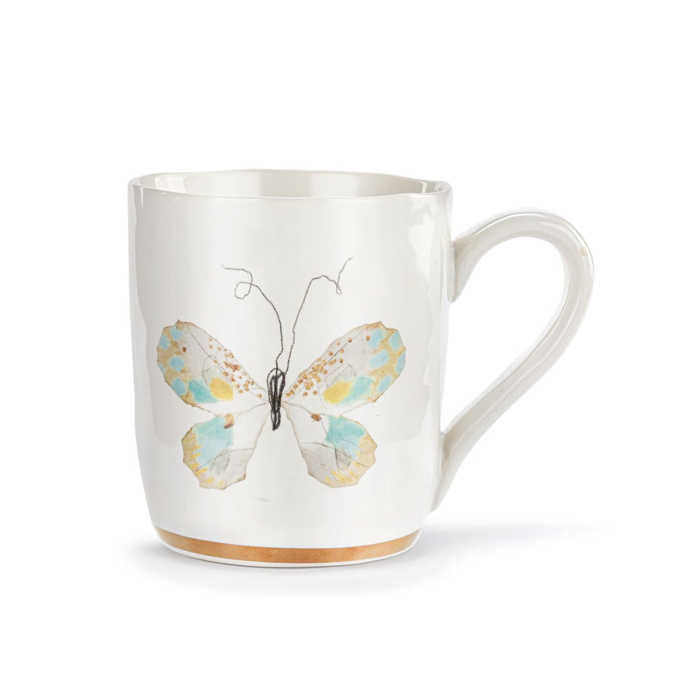 Green & White Butterfly Mug