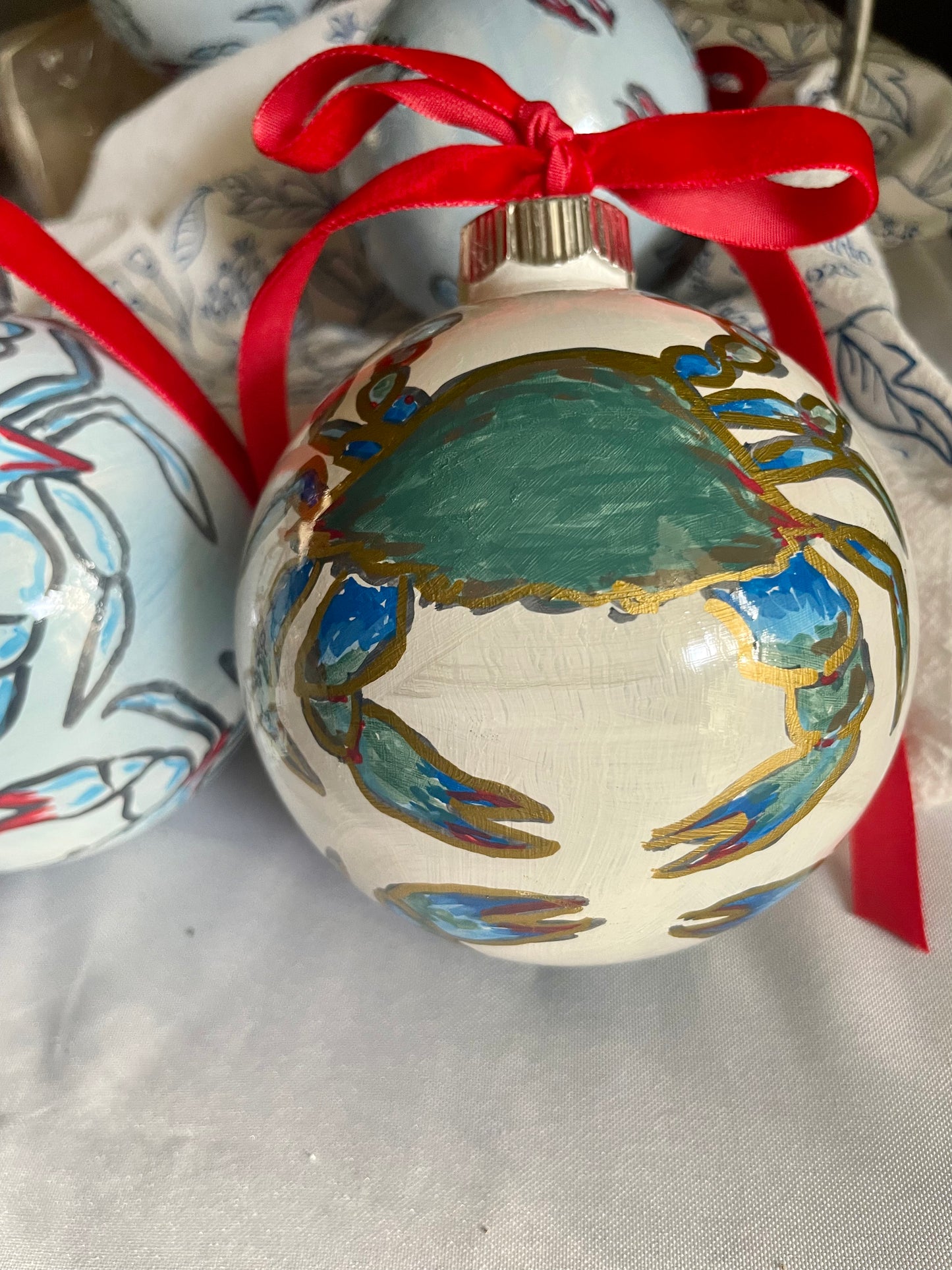 Crab Ornament-White