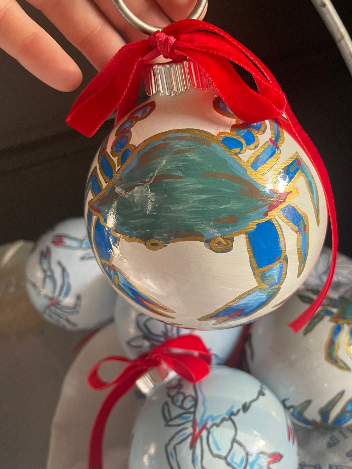 Crab Ornament-White