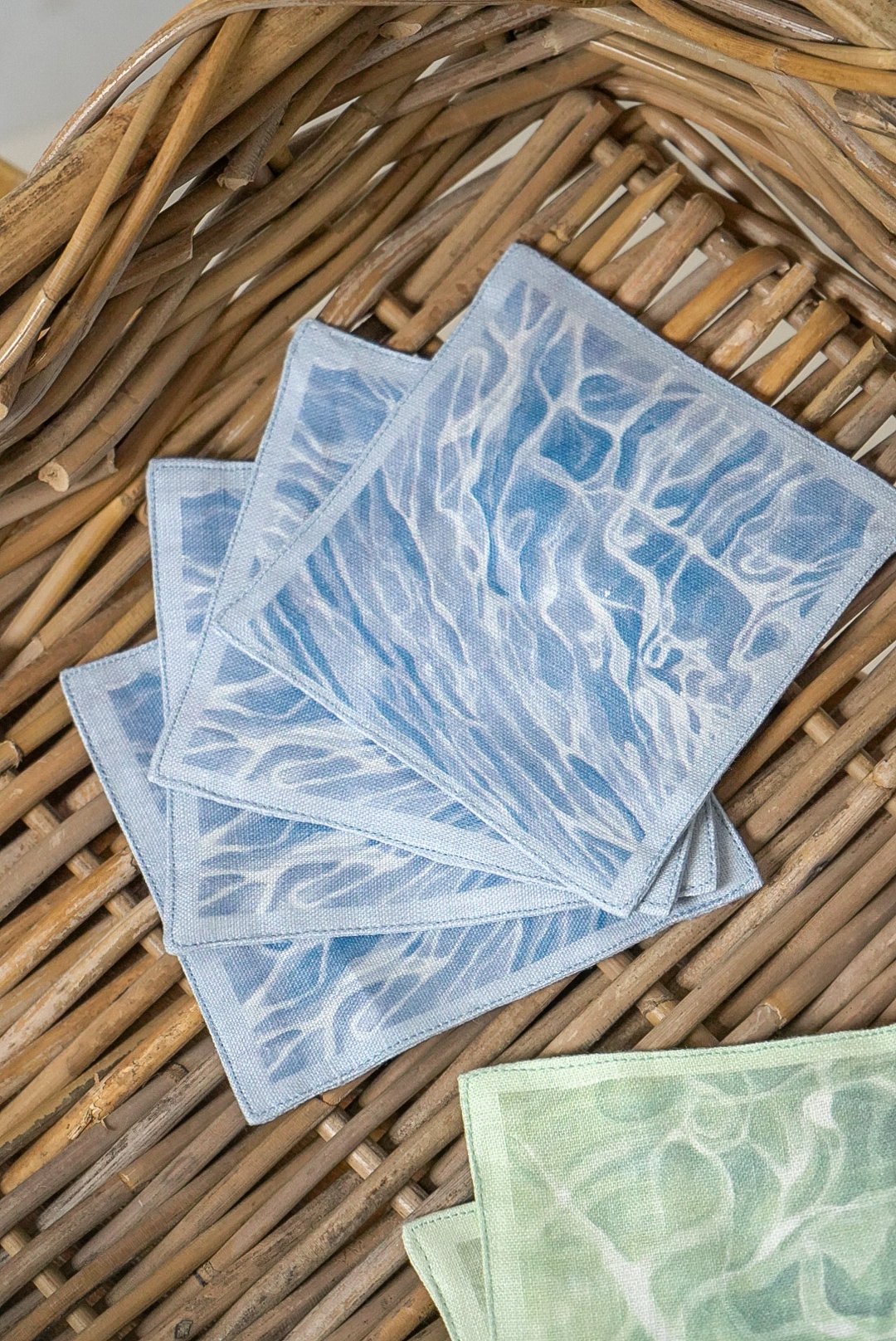 True Blue Linen Cocktail Napkins