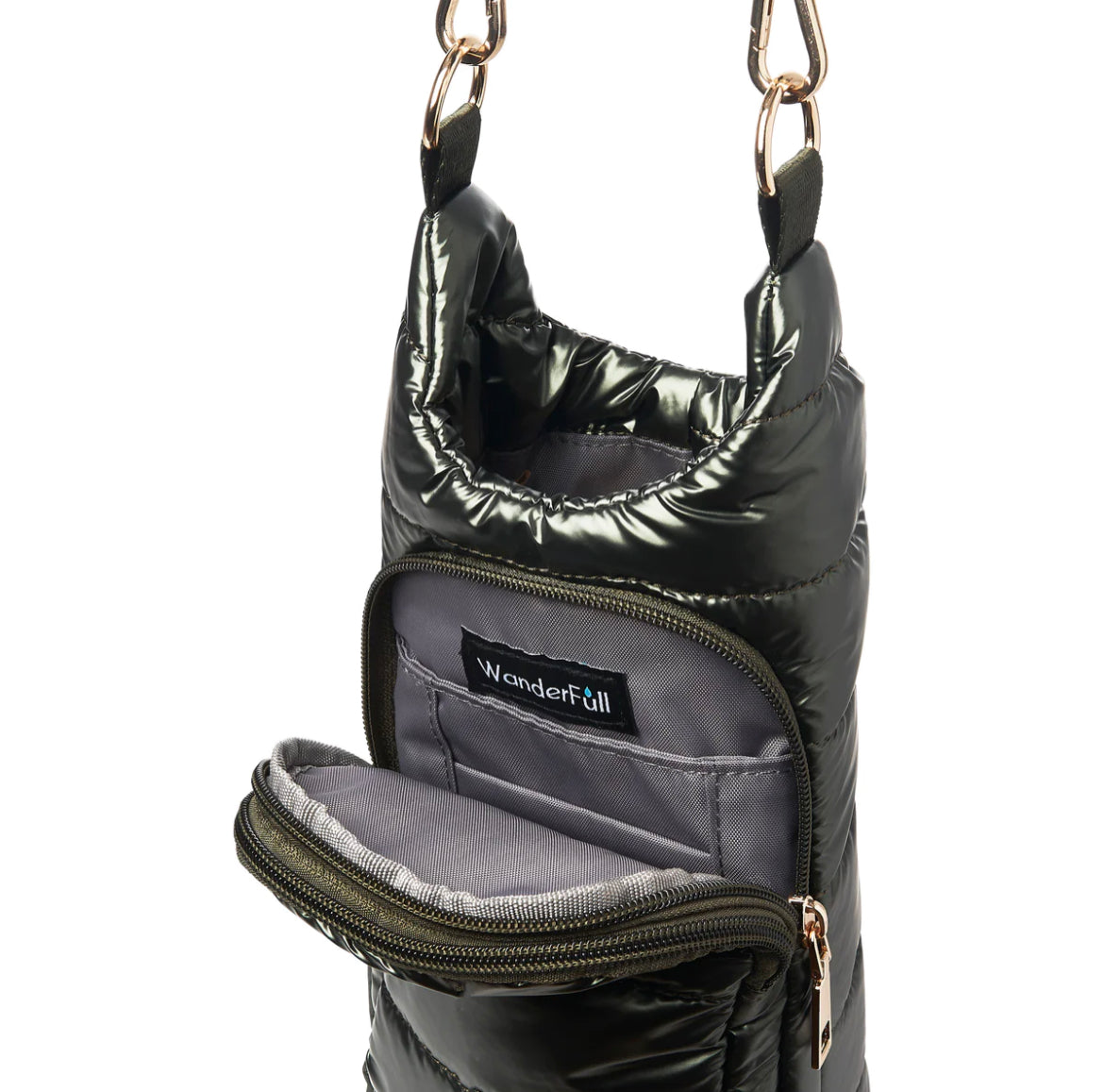 Army Green Shiny HydroBag with Army Green Solid Strap