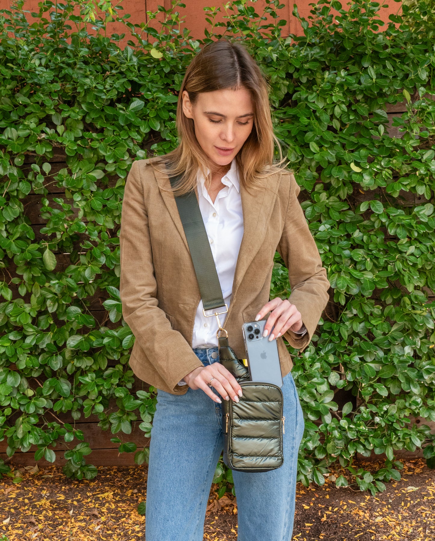 Army Green Shiny HydroBag with Army Green Solid Strap