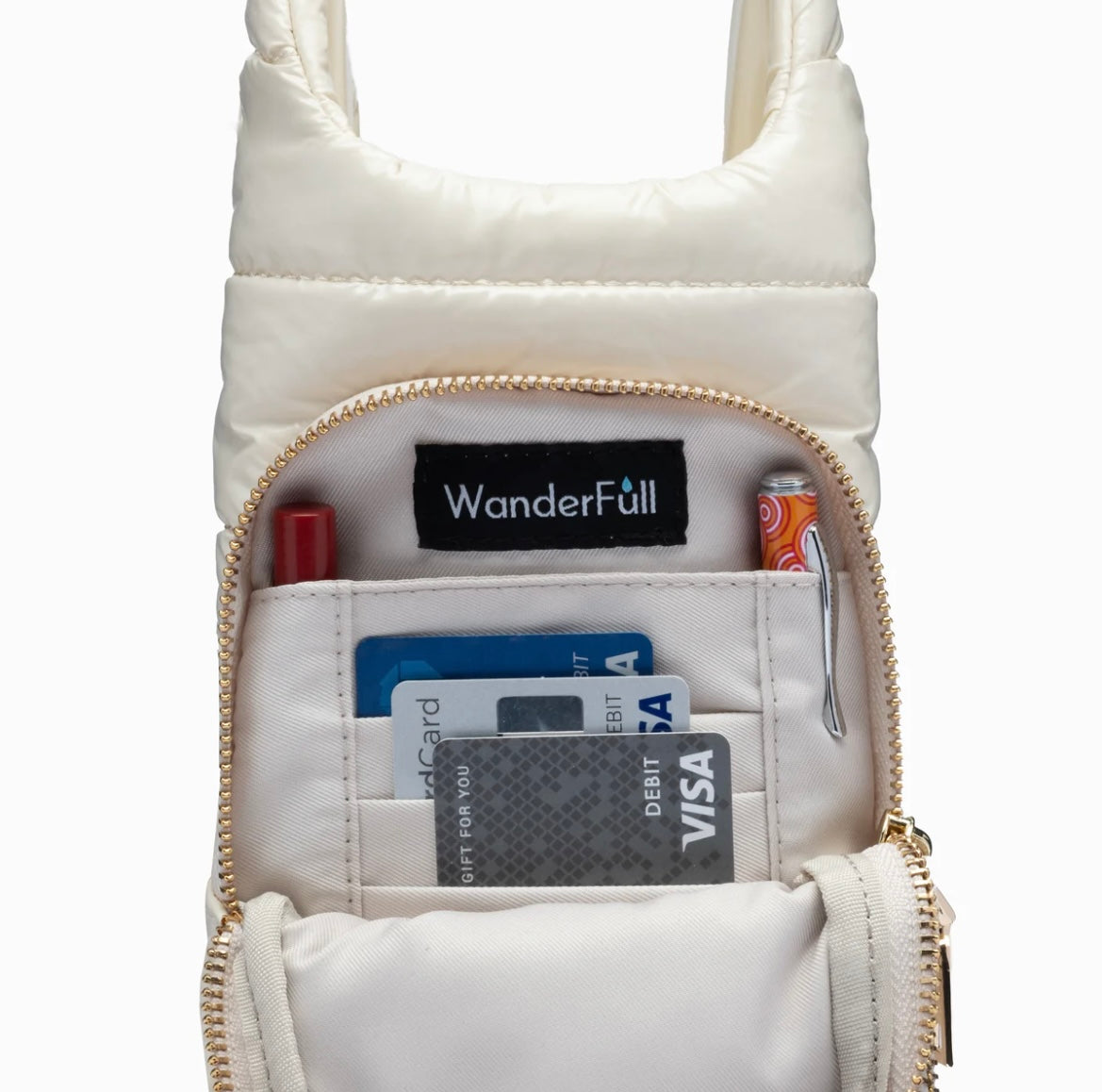 Ivory Glossy HydroBag with Solid Matching Strap