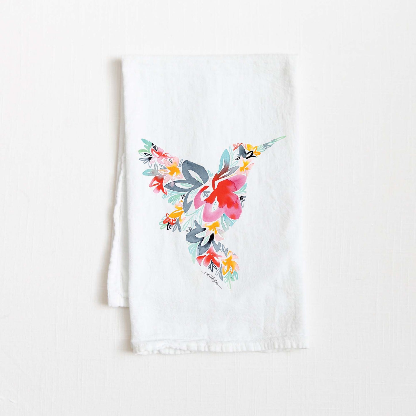 Hummingbird Flour Sack Tea Towel