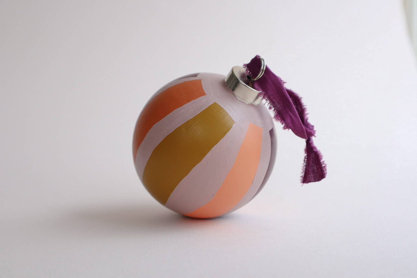 Modern "PEPPERMINT" Hand Painted Ornament