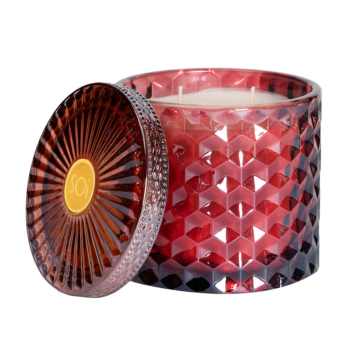 Holiday Hot Toddy 15oz Shimmer Candle (Cranberry Red)