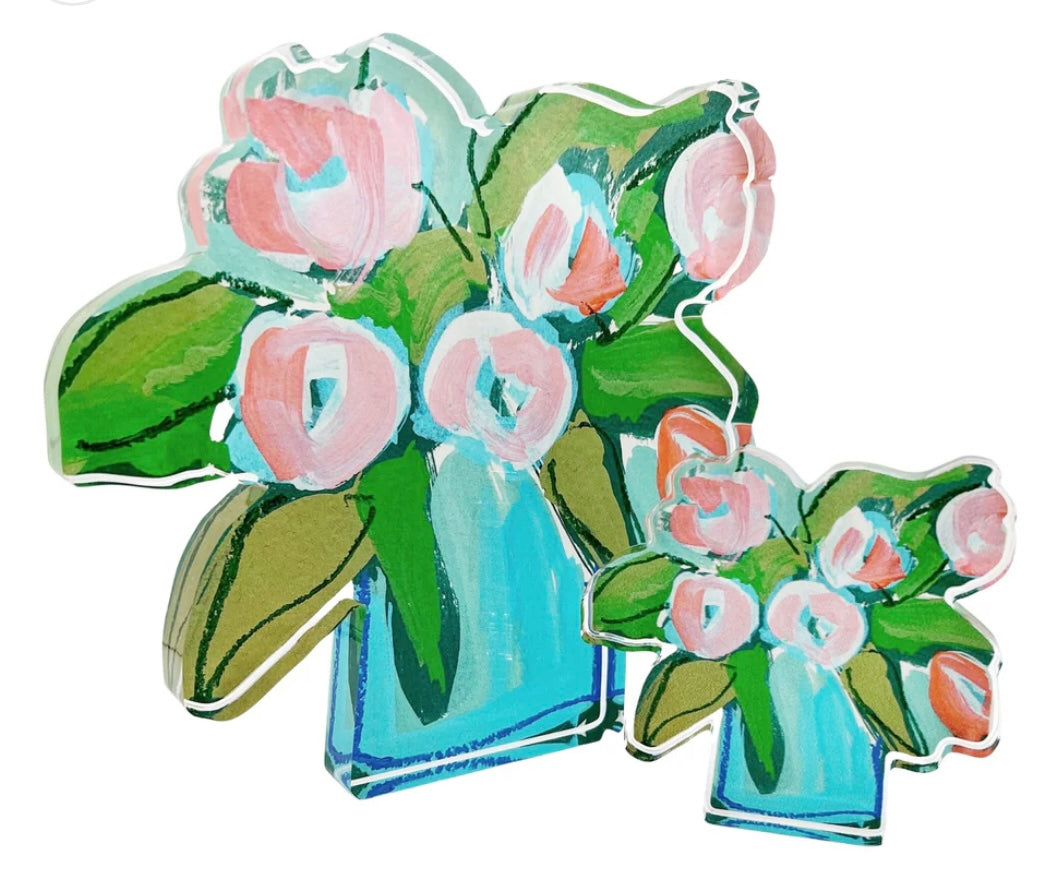 CORAL TULIPS ACRYLIC BLOOM BLOCK